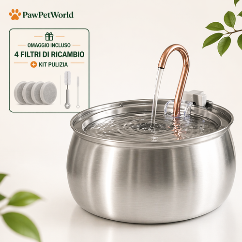 PawFlow - Fontanella Automatica in acciaio